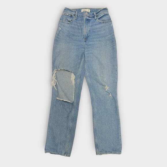 Abercrombie & Fitch Curve Love 90s Ultra High Rise Straight Jeans Size 26/2R - Picture 1 of 4